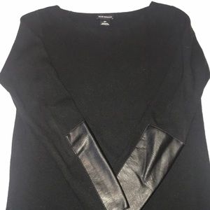 Club Monaco Sweaters - Club Monaco black wool sweater w/ leather detail Club Monaco Sweaters - Club Monaco black wool sweater w/ leather detail